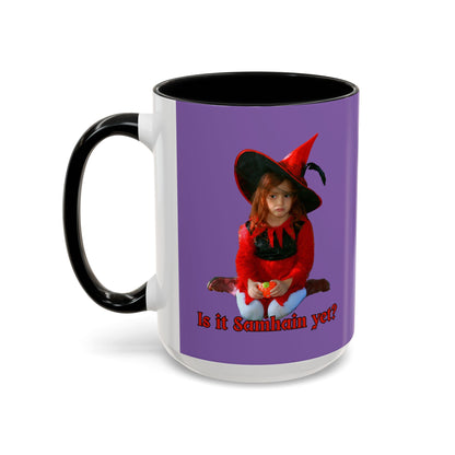 Is it Samhain yet? Light Purple Accent Mug by CreepyCrafts.boo