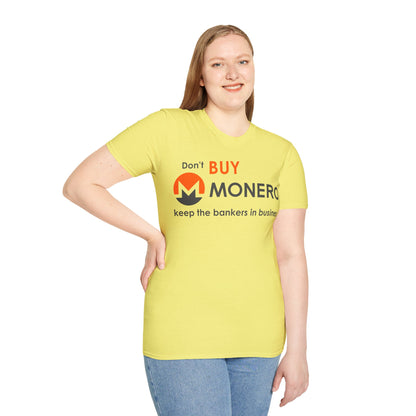 Don't buy Monero (XMR) Light colors Unisex T-Shirt by cypherpunkgear.com