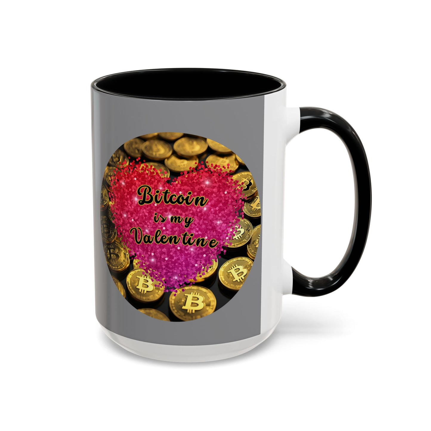 Bitcoin is My Valentine Grey Accent Mug by cypherpunkgear.com