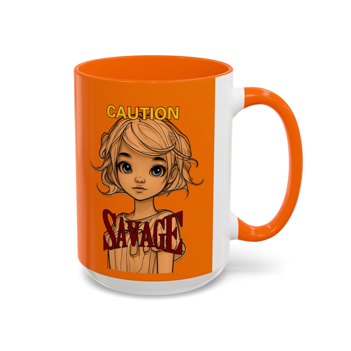 Caution, Savage Orange Accent Mug by cypherpunkgear.com