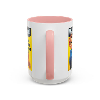 I Am Woman Watch Me Vote Rosie White Accent Mug by cypherpunkgear.com