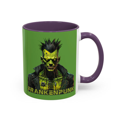 Frankenpunk Green Accent Mug by CreepyCrafts.boo