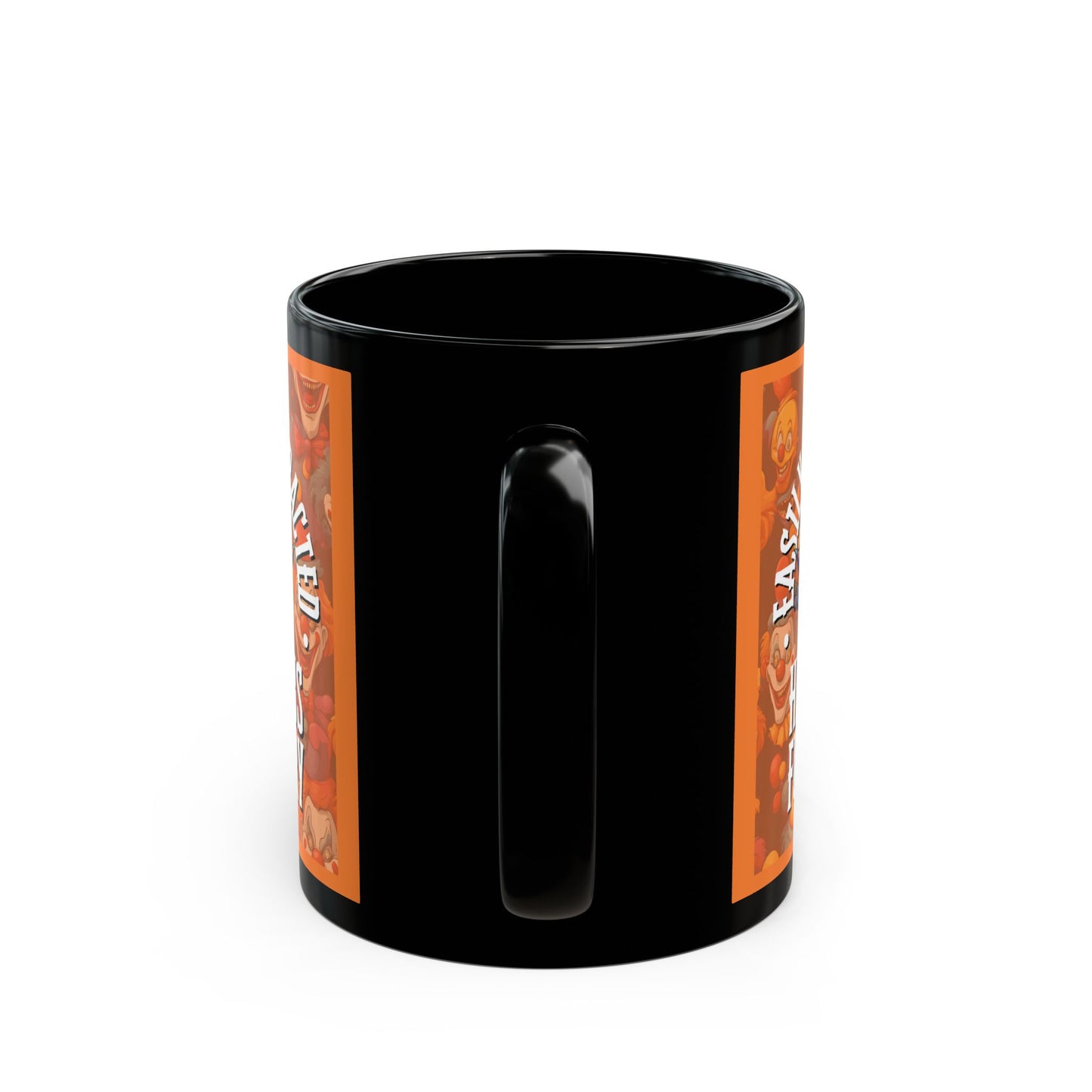 Easily Distracted by Heinous Fuckery Little Jinx Orange Mug by cypherpunkgear.com