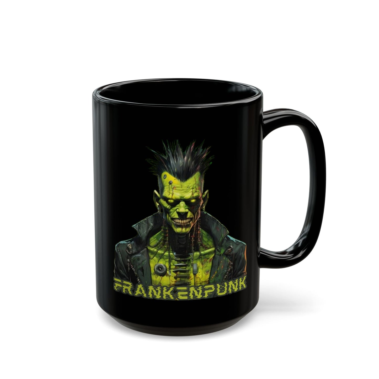 Frankenpunk Black Mug by cypherpunkgear