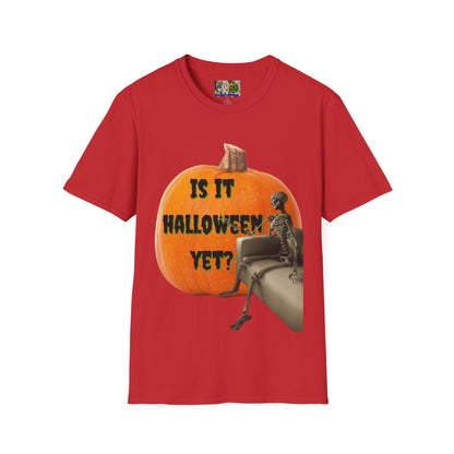 Is it Halloween yet? Skeleton's Giant Pumpkin Light colors Unisex T-Shirt by CreepyCrafts.boo