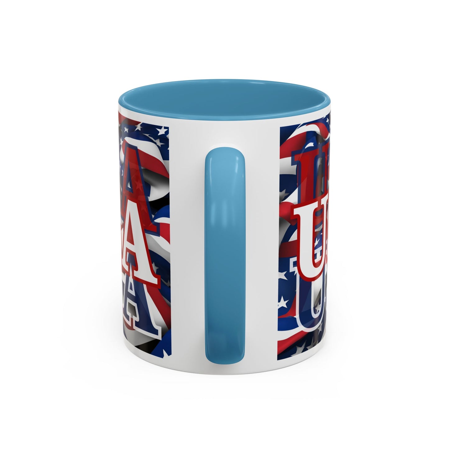 USA White font Center Patriot Accent Mug by cypherpunkgear.com