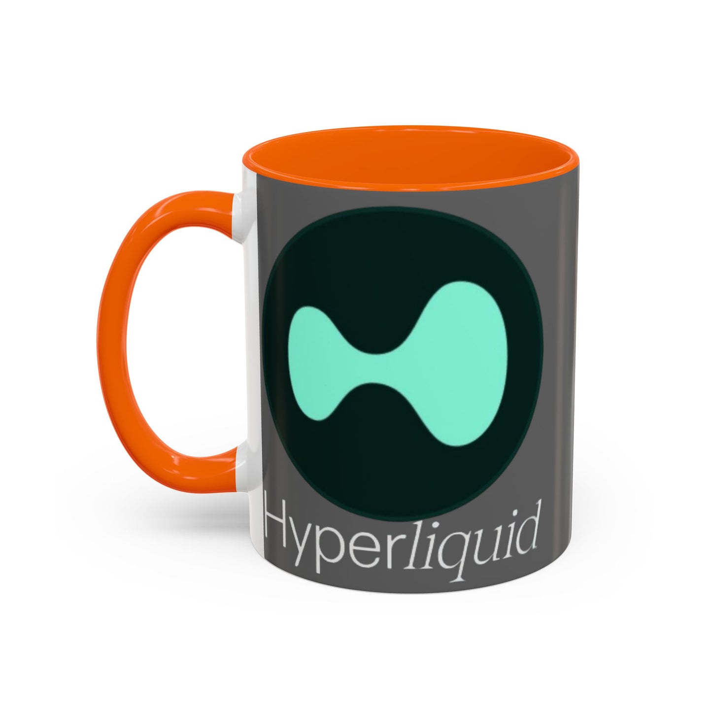 Hyperliquid White font Grey Accent Mug by cypherpunkgear.com