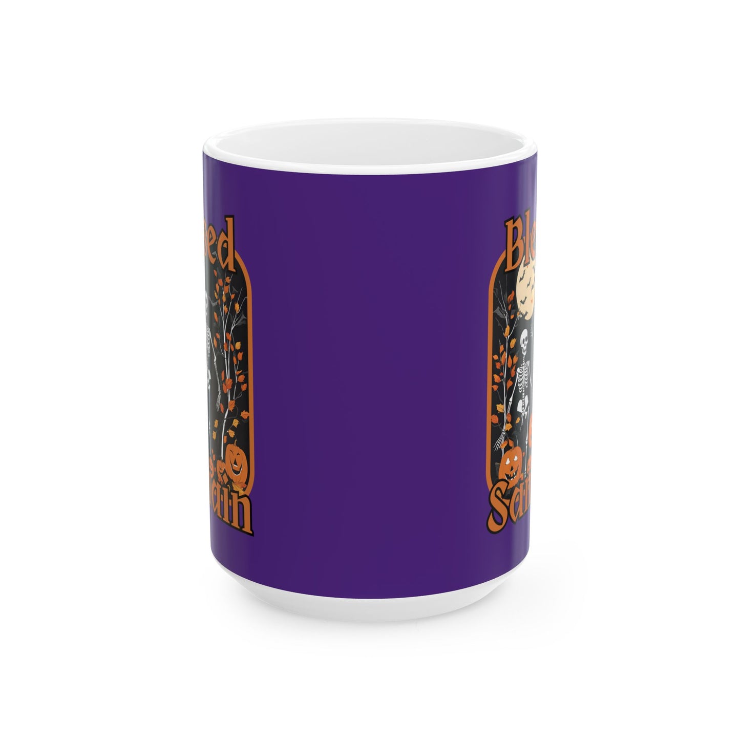 Spooktacular Skeletons of Samhain Purple Mug by CreepyCrafts.boo