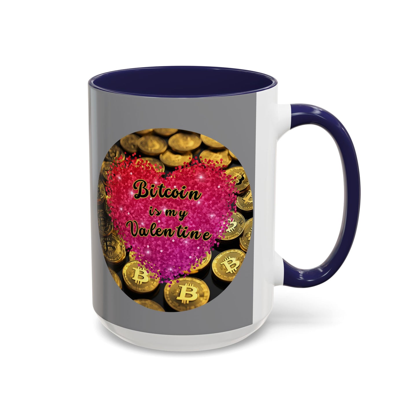 Bitcoin is My Valentine Grey Accent Mug by cypherpunkgear.com