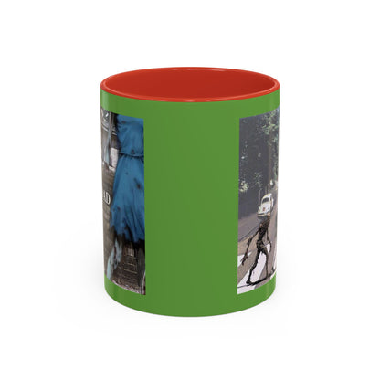 2-sided, Scabby Road Green Accent Mug by CreepyCrafts.boo