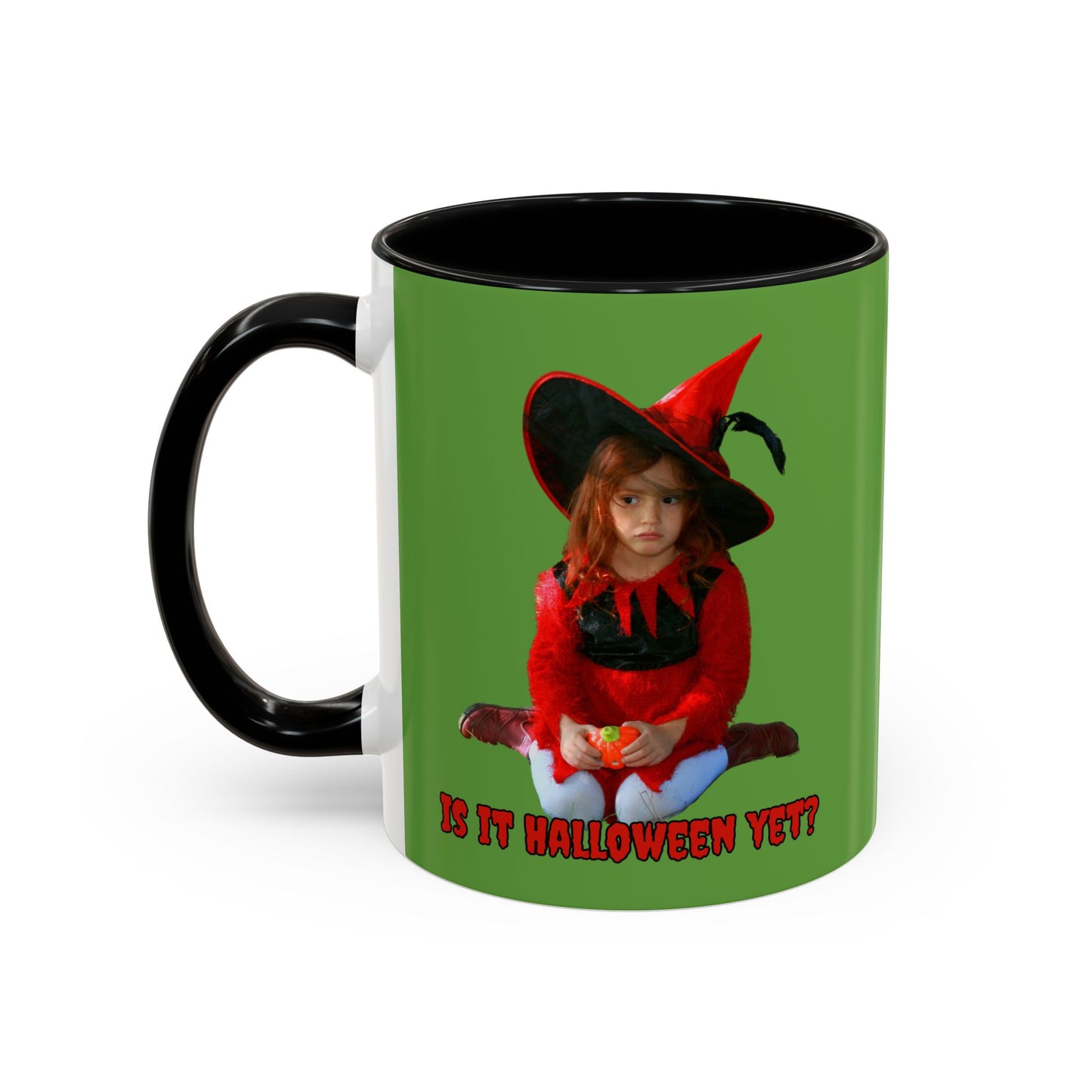 Is it Halloween yet? Green Accent Mug by CreepyCrafts.boo