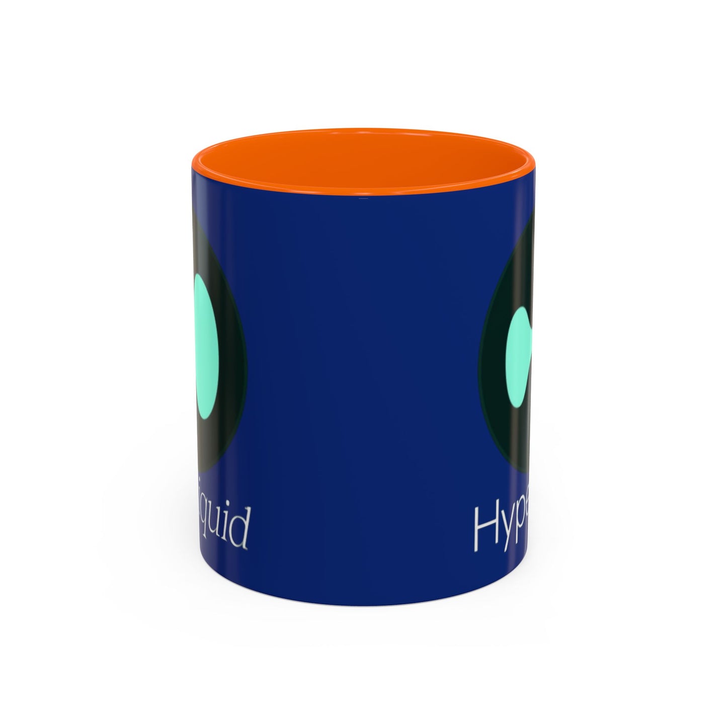 Hyperliquid White font Blue Accent Mug by cypherpunkgear.com