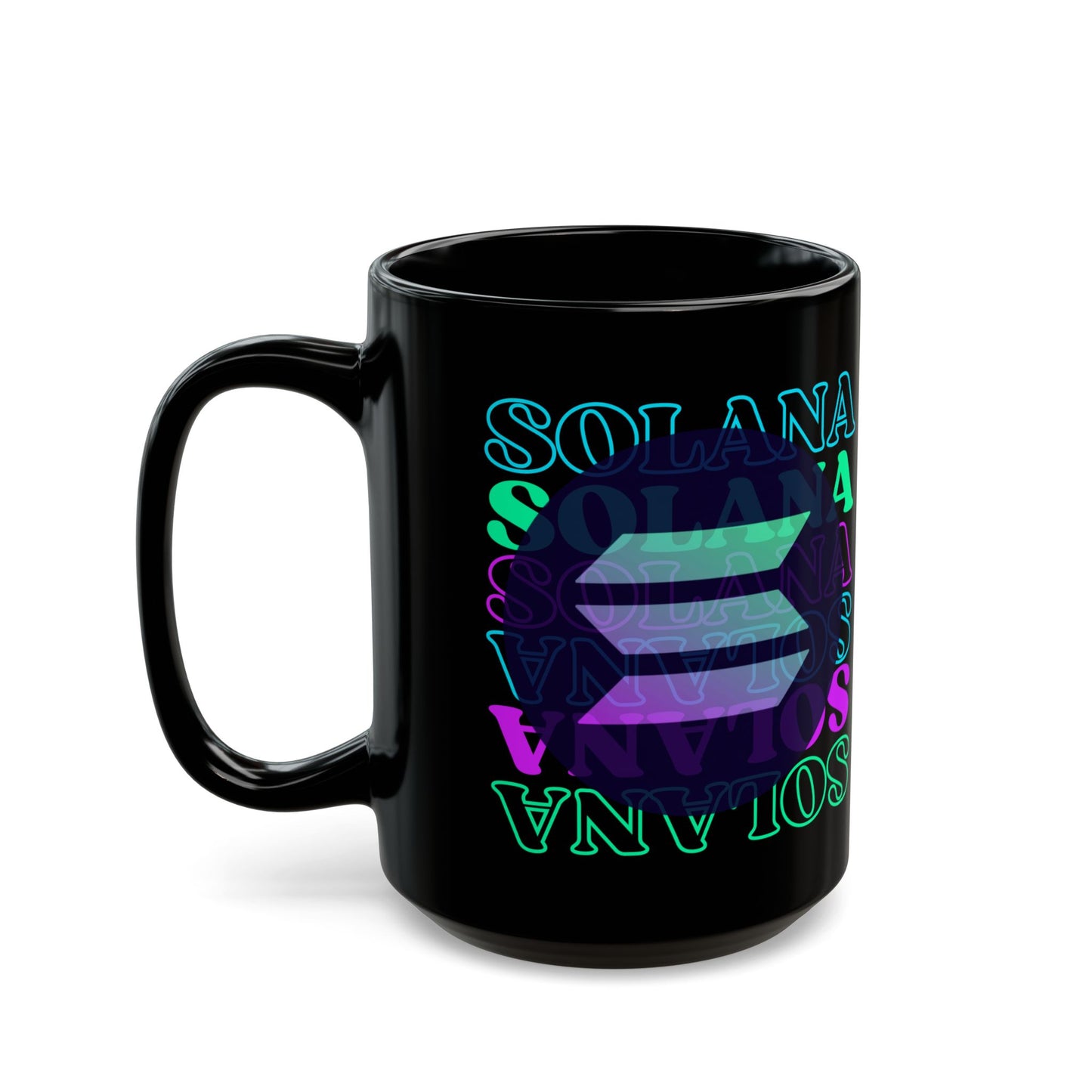 Solana Solana Solana (SOL) Black Mug by cypherpunkgear.com