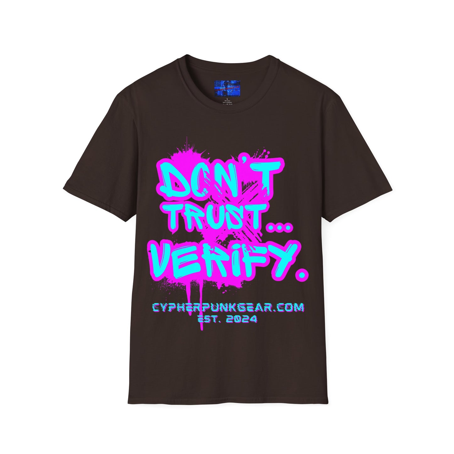 Don't Trust...Verify. Dark colors Unisex T-Shirt by cypherpunkgear.com