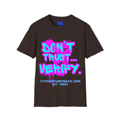 Don't Trust...Verify. Dark colors Unisex T-Shirt by cypherpunkgear.com