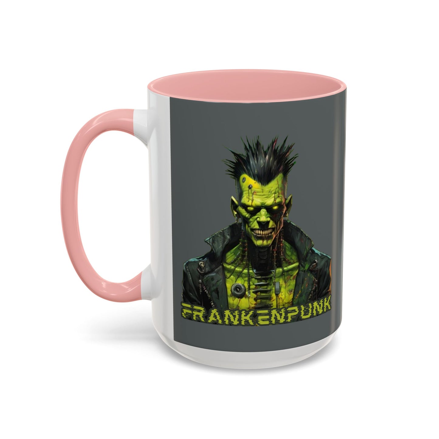 Frankenpunk Grey Accent Mug by CreepyCrafts.boo