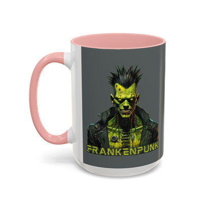 Frankenpunk Grey Accent Mug by CreepyCrafts.boo