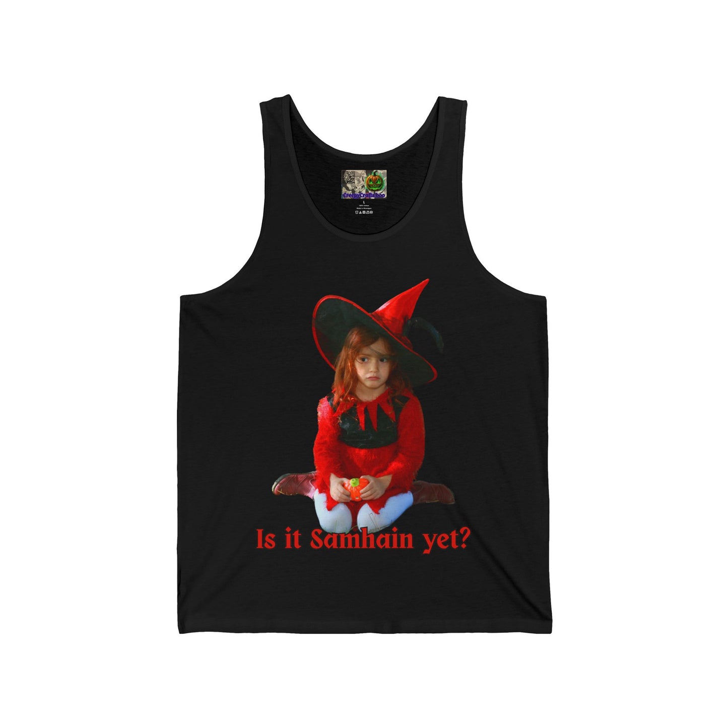 Is it Samhain yet? Unisex Jersey Tank Top by CreepyCrafts.boo