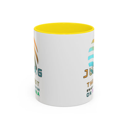 Jupiter (JUP) the best aggregator on Solana White Accent Mug by cypherpunkgear.com
