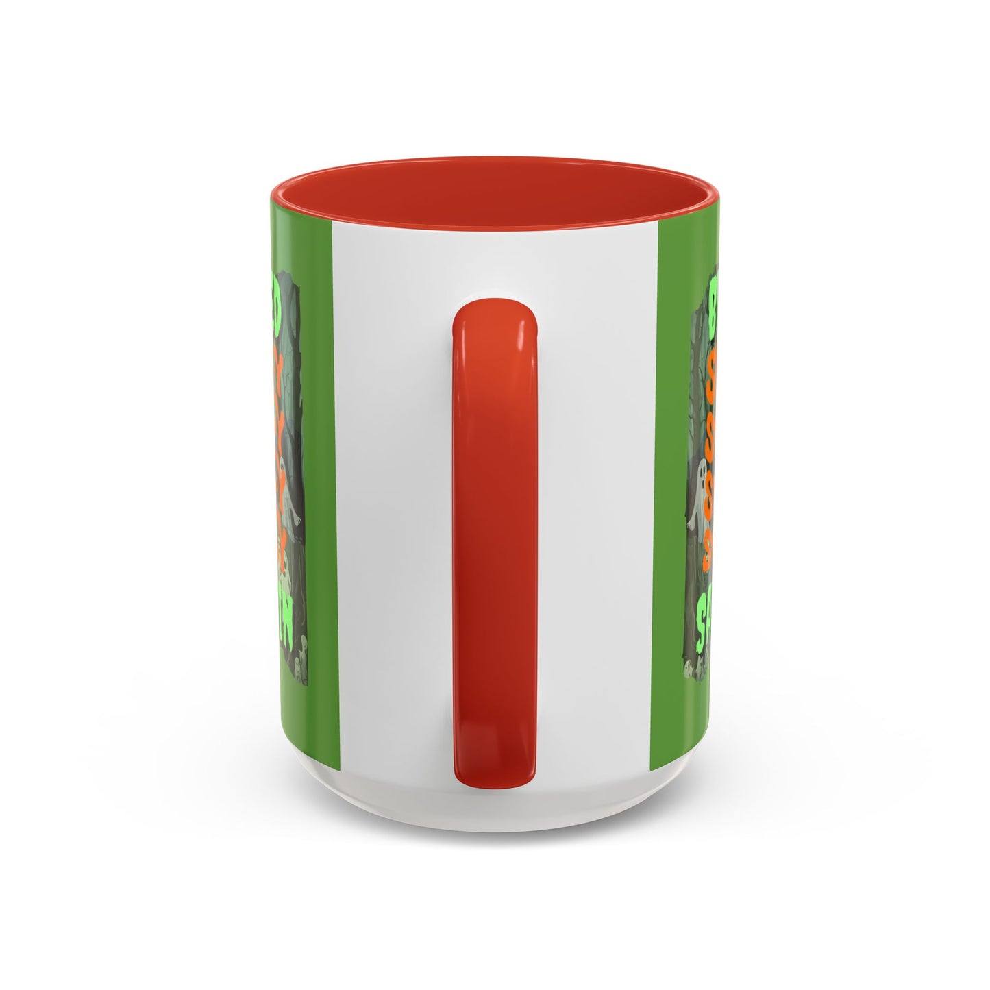 Spooky Blessed Samhain Ghost Green font Accent Mug by CreepyCrafts.boo
