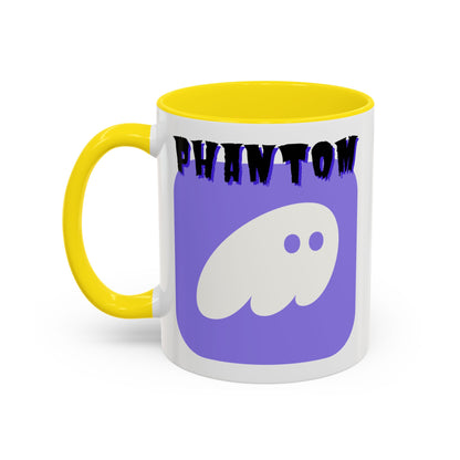 Phantom Hot Wallet White Accent Mug by cypherpunkgear.com