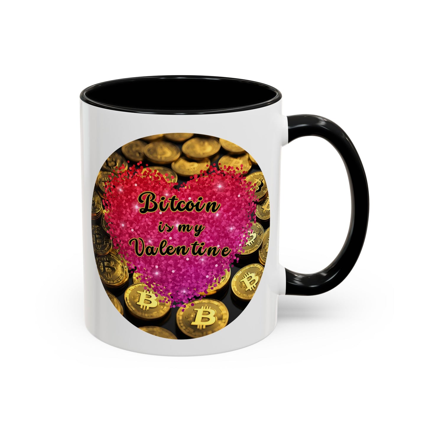 Bitcoin is My Valentine White Accent Mug by cypherpunkgear.com