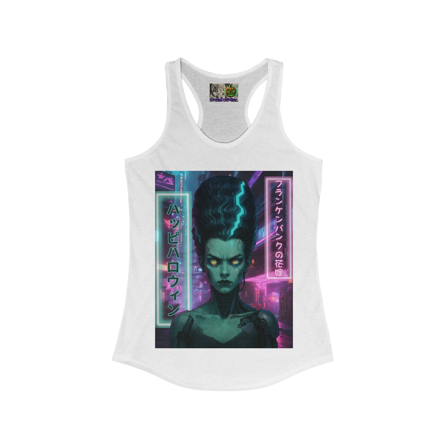 Bride of Frankenpunk Women's Racerback Tank Top by CreepyCrafts.boo