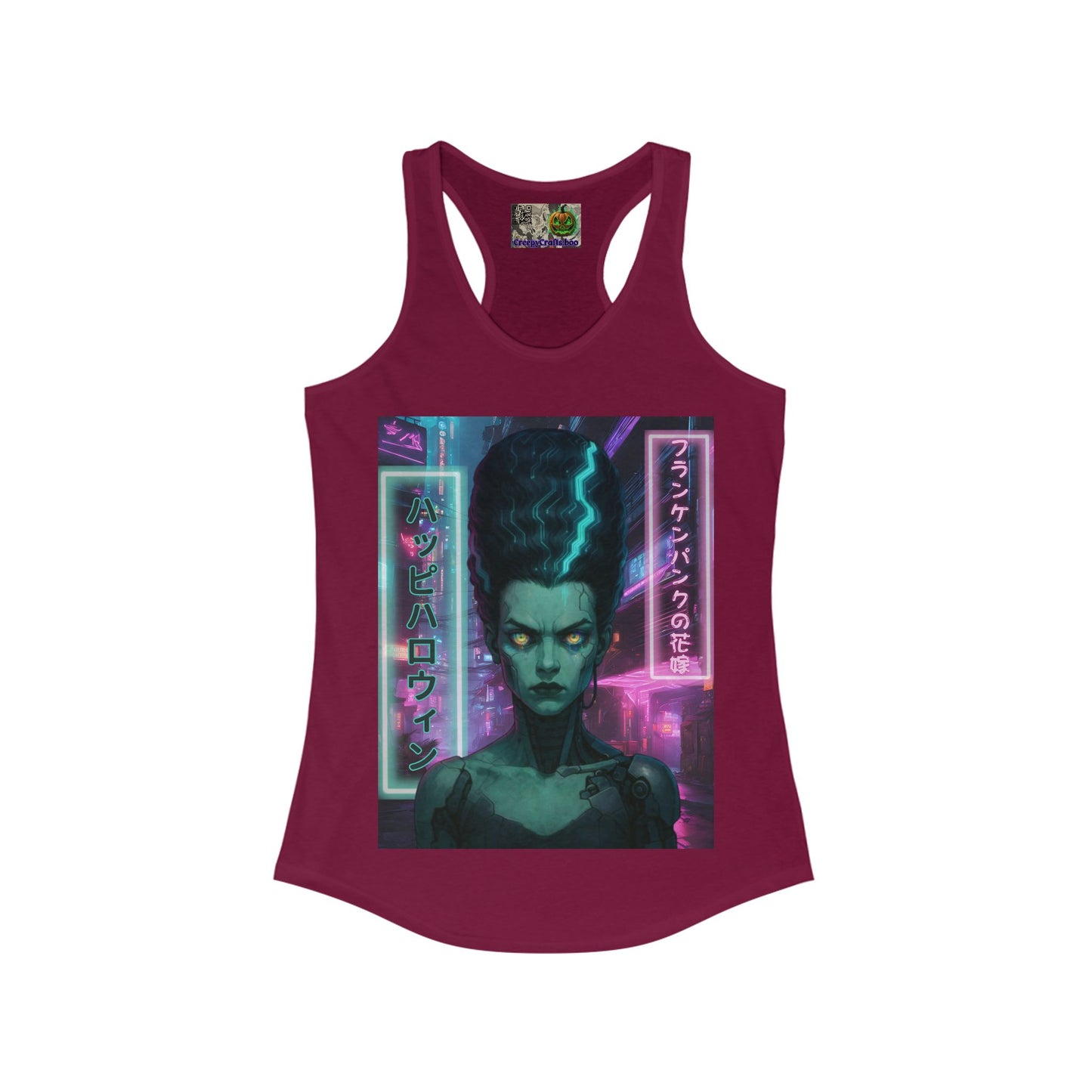 Bride of Frankenpunk Women's Racerback Tank Top by CreepyCrafts.boo