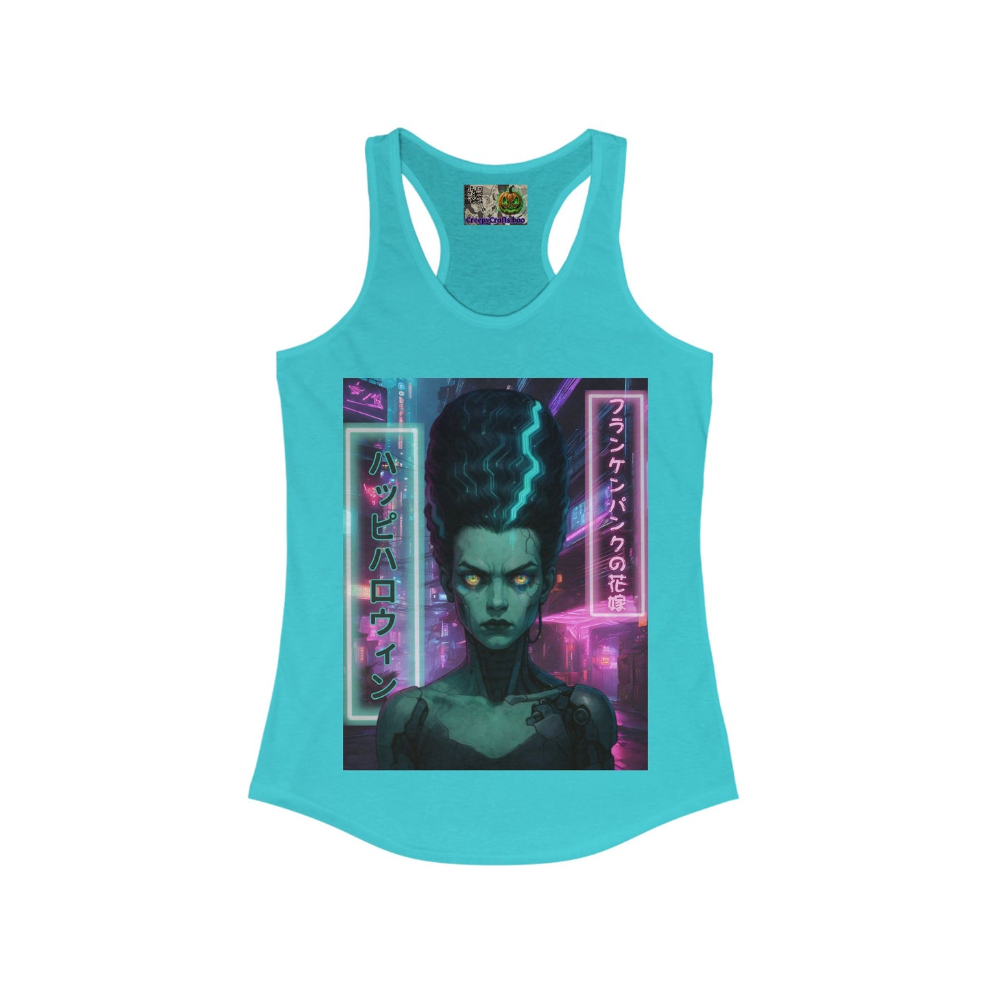 Bride of Frankenpunk Women's Racerback Tank Top by CreepyCrafts.boo