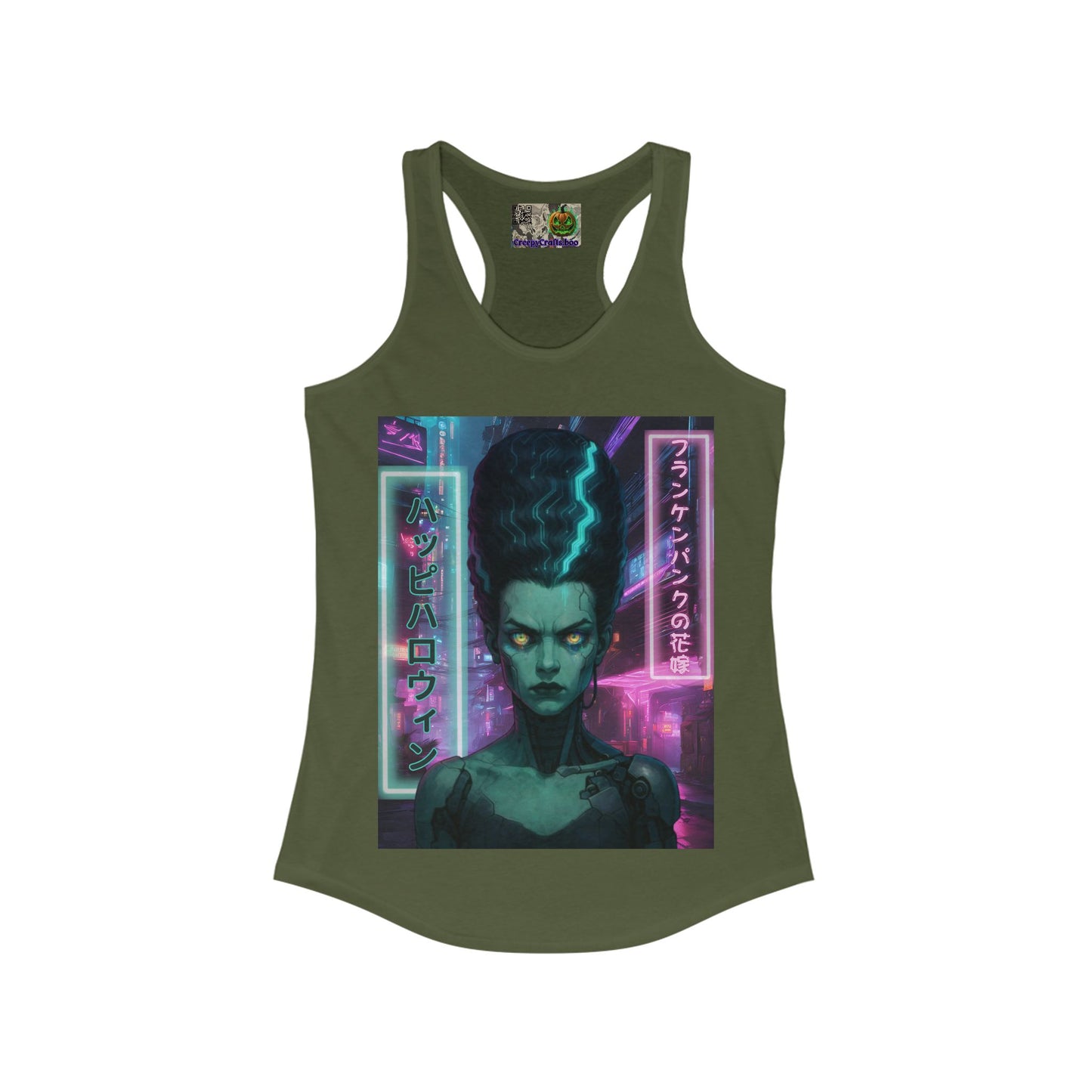 Bride of Frankenpunk Women's Racerback Tank Top by CreepyCrafts.boo