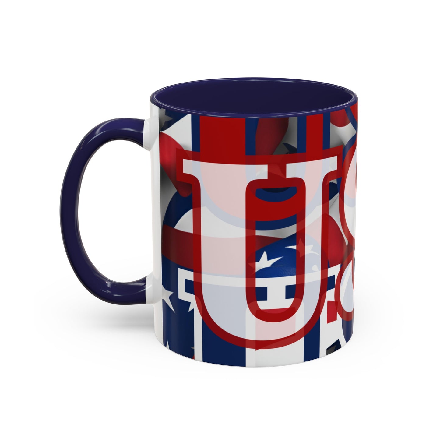 USA! USA! USA WHfont Patriot Accent Mug by cypherpunkgear