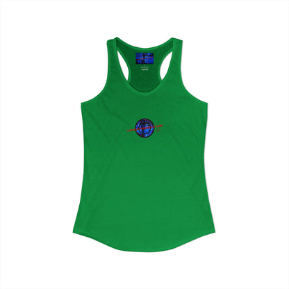 2-sided, cypherpunkgear.com Logo & Cityscape Women's Racerback Tank Top by cypherpunkgear.com