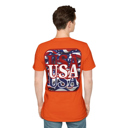 2-sided Red WHITE and Blue USA Patriot Light colors Unisex T-Shirt by cypherpunkgear.com