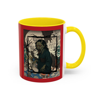Yōkai Happy Halloween Red Accent Mug by CreepyCrafts.boo