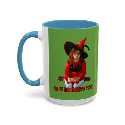 Is it Halloween yet? Green Accent Mug by CreepyCrafts.boo