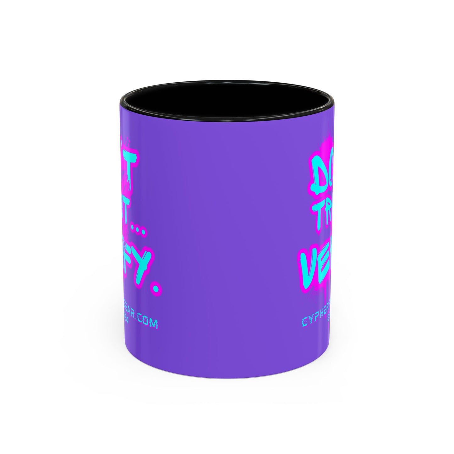 Don't Trust...Verify. Light Purple Accent Mug by cypherpunkgear.com