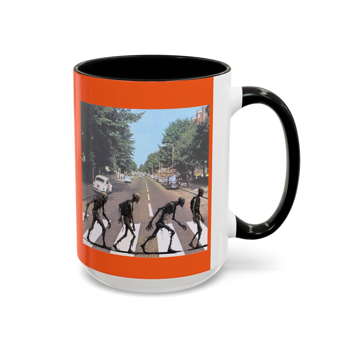 2-sided, Scabby Road Orange Accent Mug by CreepyCrafts.boo