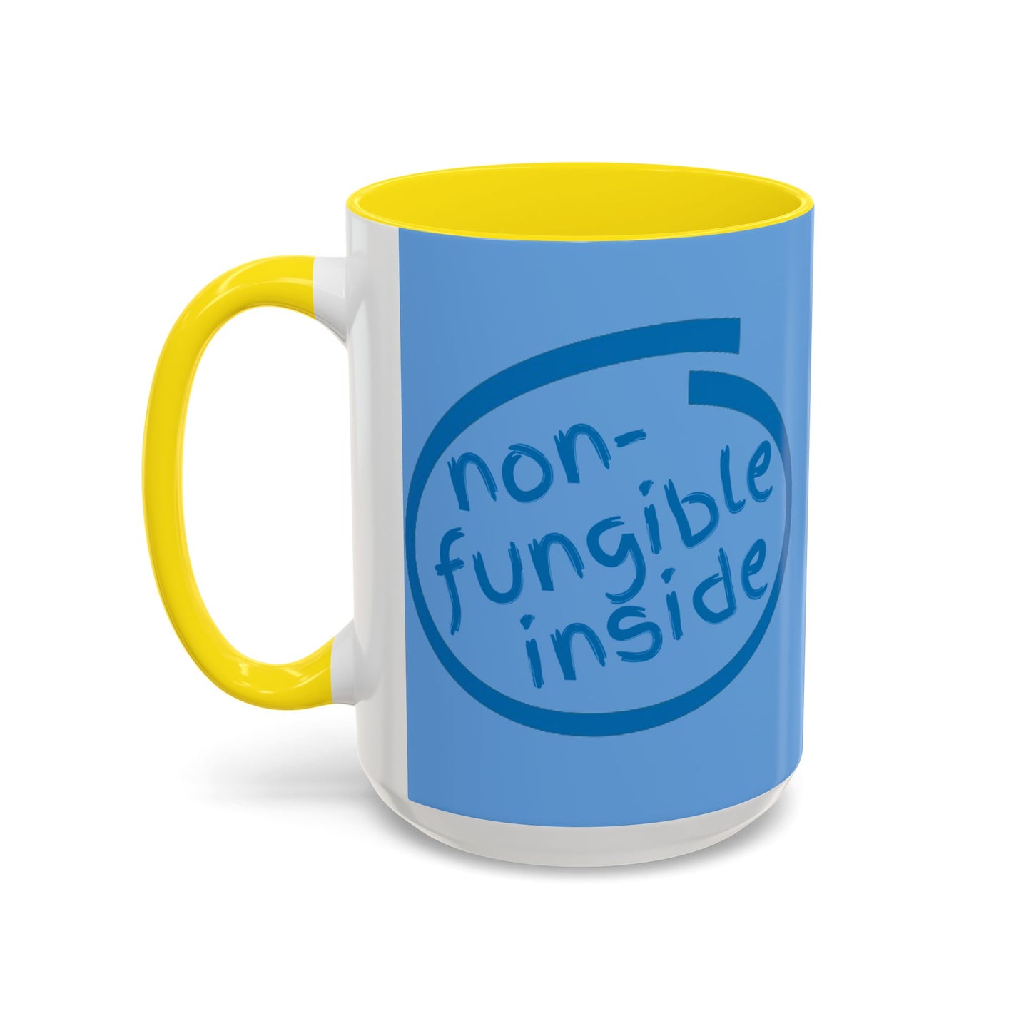 Non-Fungible Inside Light Blue Accent Mug by cypherpunkgear.com