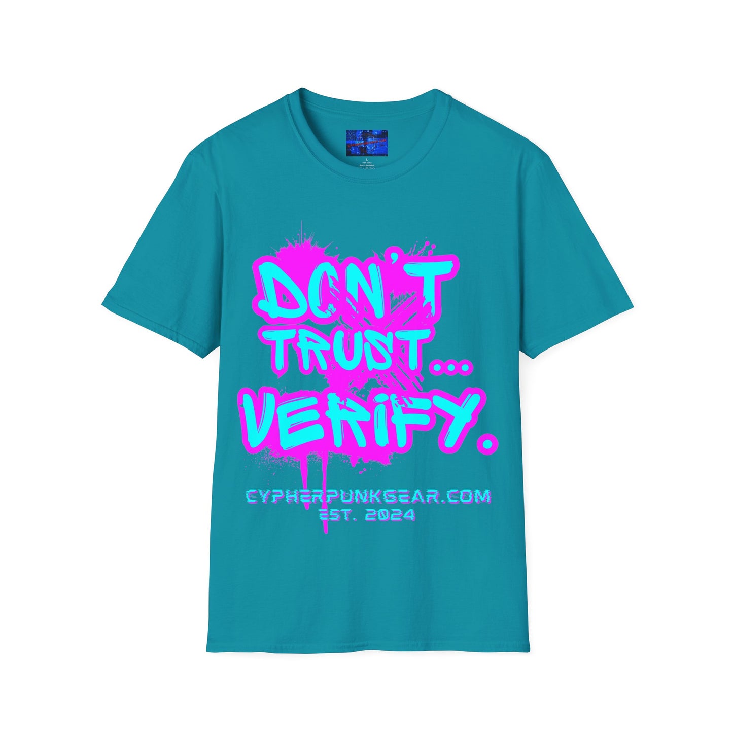 Don't Trust...Verify. Dark colors Unisex T-Shirt by cypherpunkgear.com
