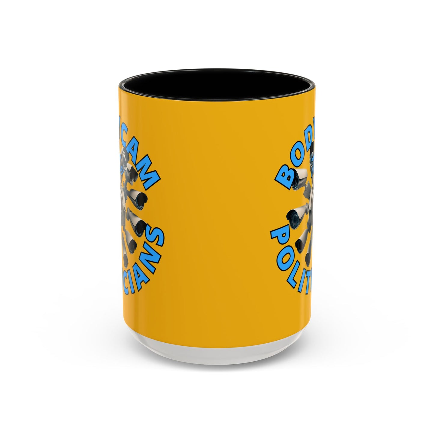 Bodycam the Politicians Cameras Yellow Accent Mug by cypherpunkgear.com