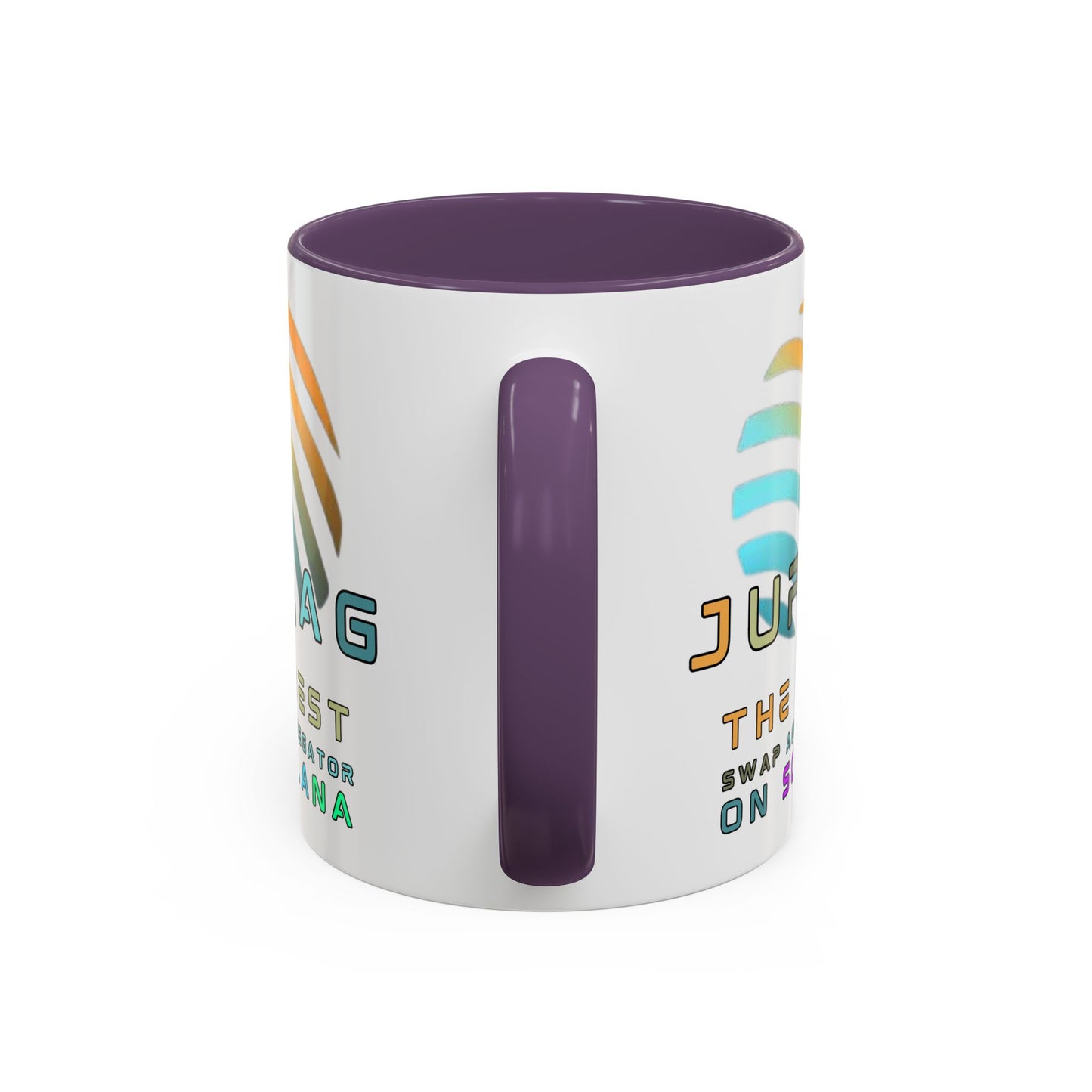 Jupiter (JUP) the best aggregator on Solana White Accent Mug by cypherpunkgear.com