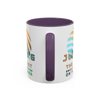 Jupiter (JUP) the best aggregator on Solana White Accent Mug by cypherpunkgear.com