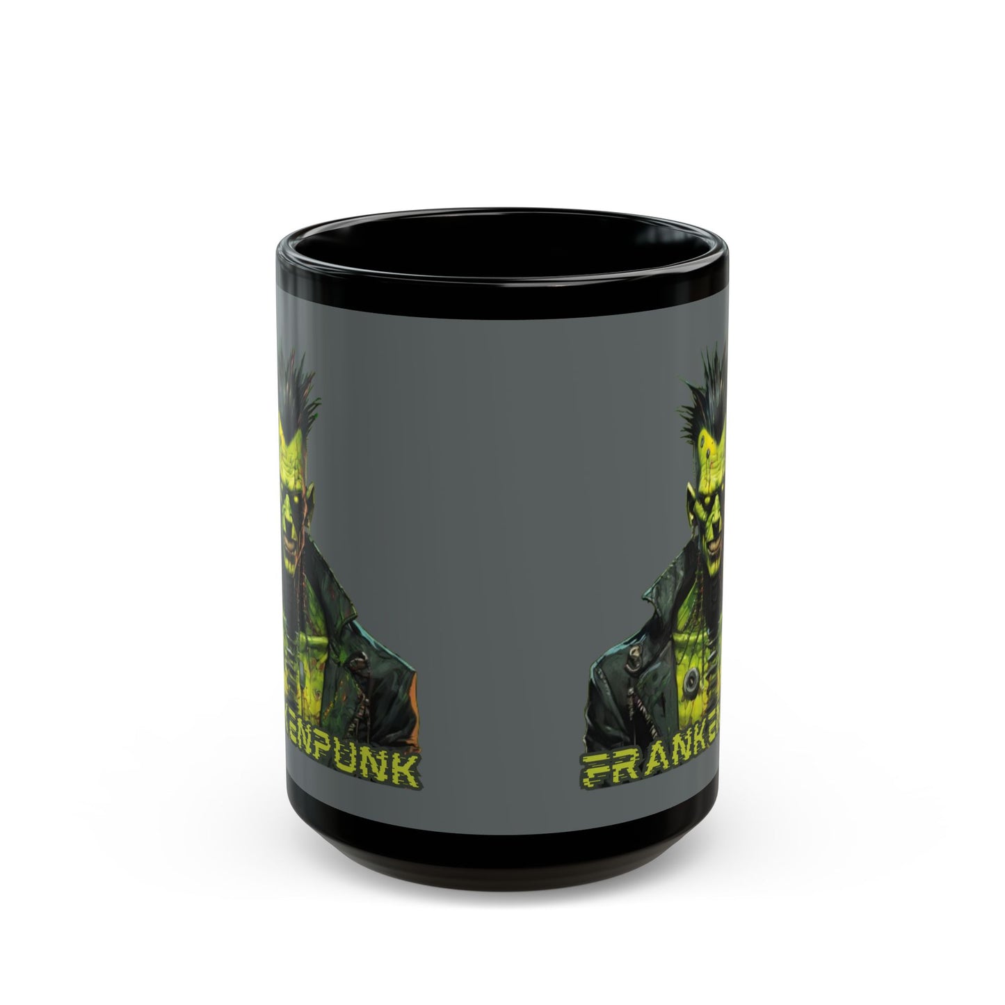 Frankenpunk Grey Mug by CreepyCrafts.boo