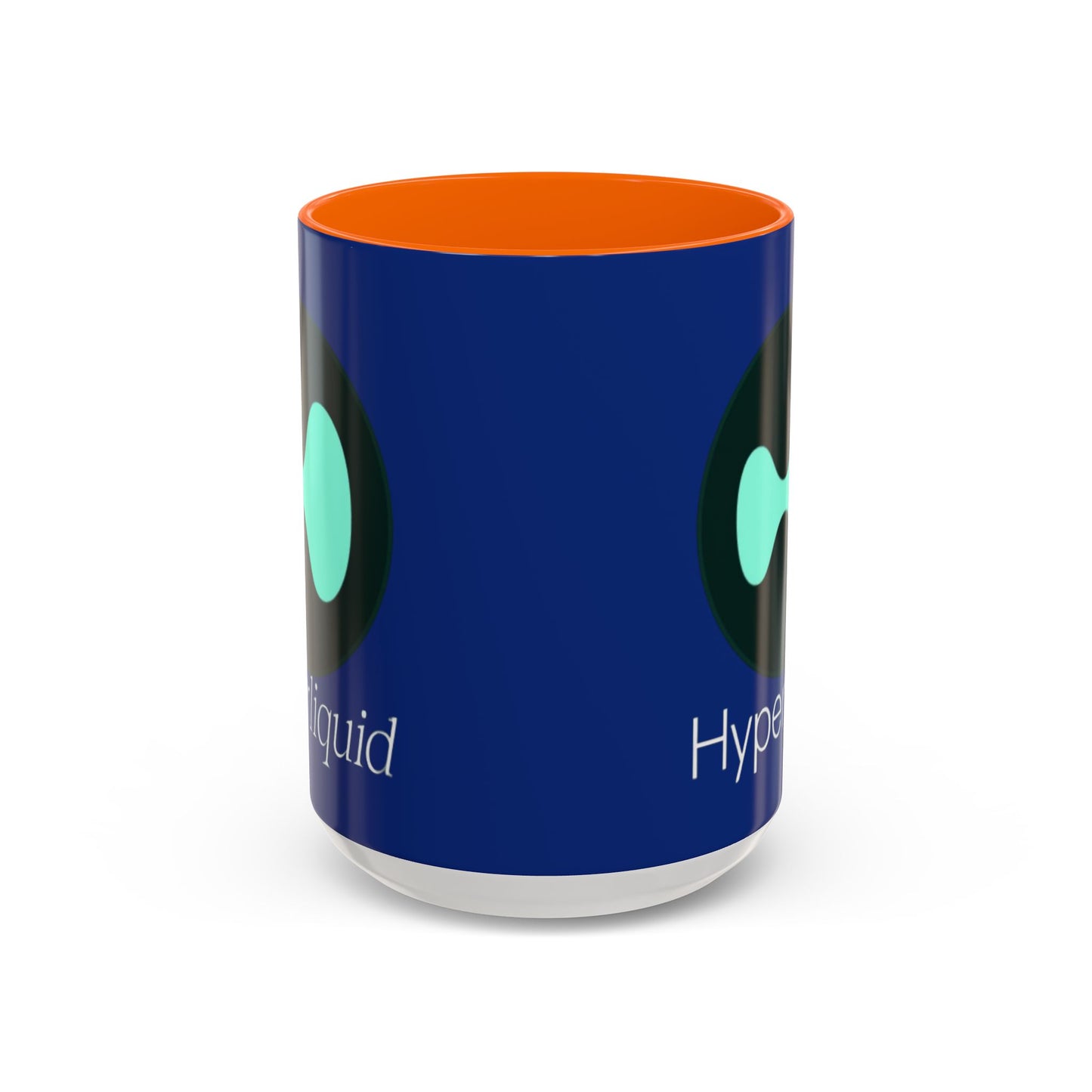 Hyperliquid White font Blue Accent Mug by cypherpunkgear.com