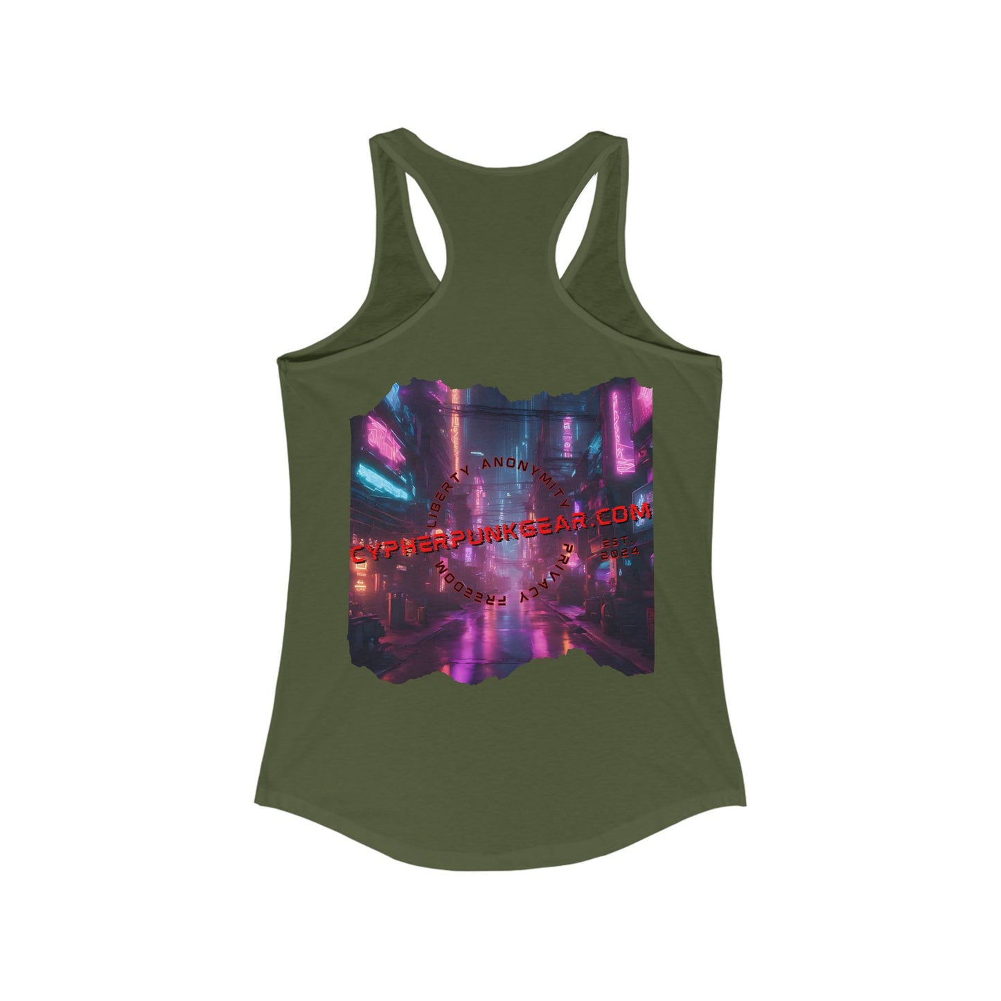 2-sided, cypherpunkgear.com Logo Women's Racerback Tank Top by cypherpunkgear.com