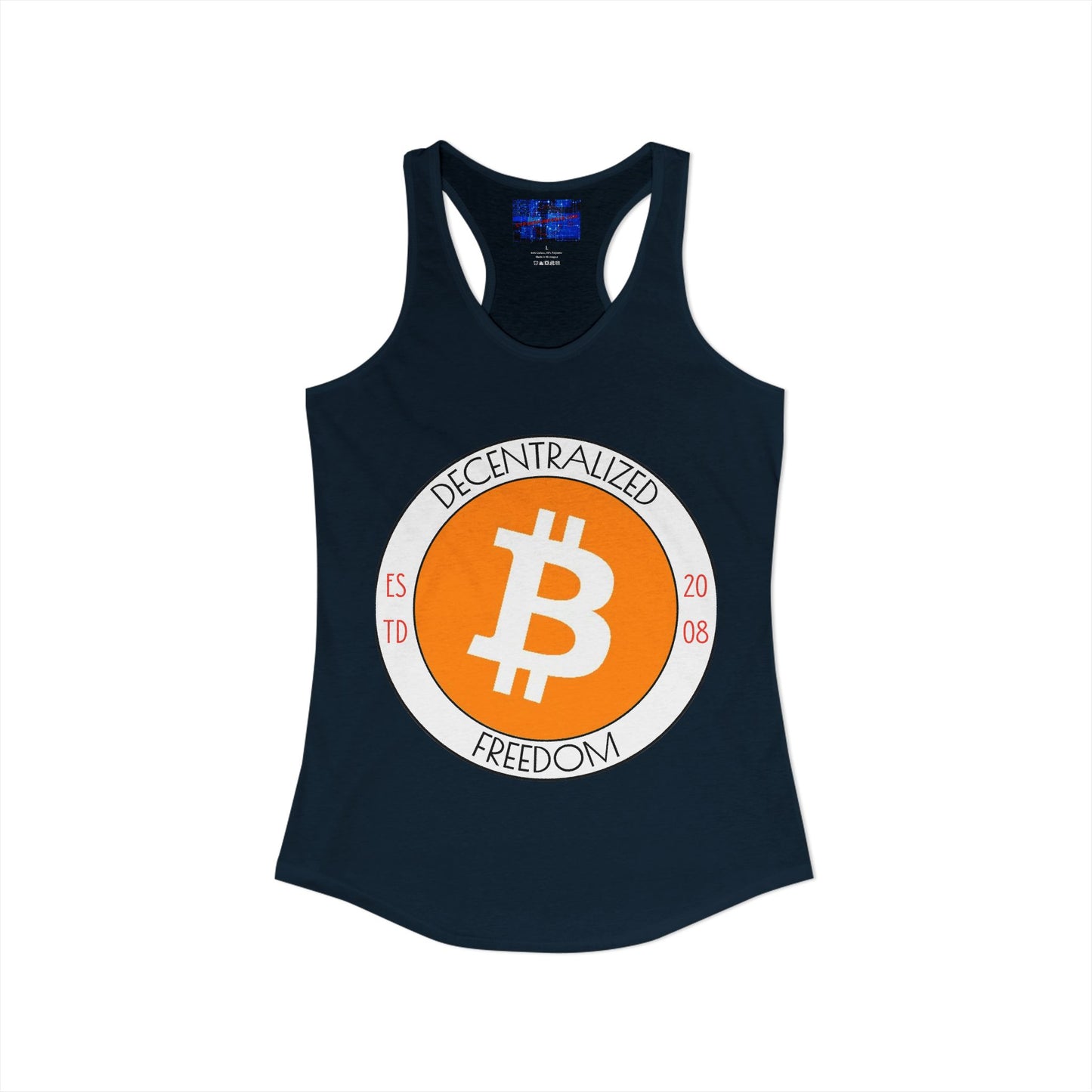 Bitcoin: ¡Libertad descentralizada por cypherpunkgear! Camiseta sin mangas ideal con espalda cruzada para mujer