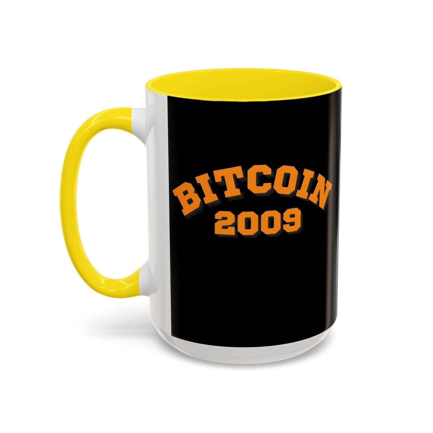 Bitcoin 2009 Black Accent Mug by cypherpunkgear.com
