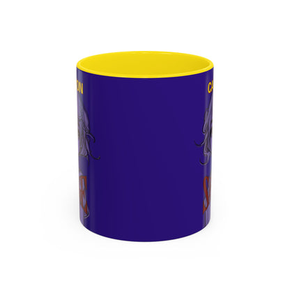 Caution, Savage Dark Purple Accent Mug by cypherpunkgear.com