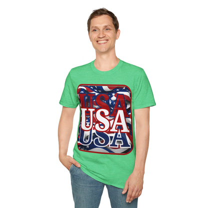 Red WHITE and Blue USA Patriot DKcolors Unisex T-Shirt by cypherpunkgear