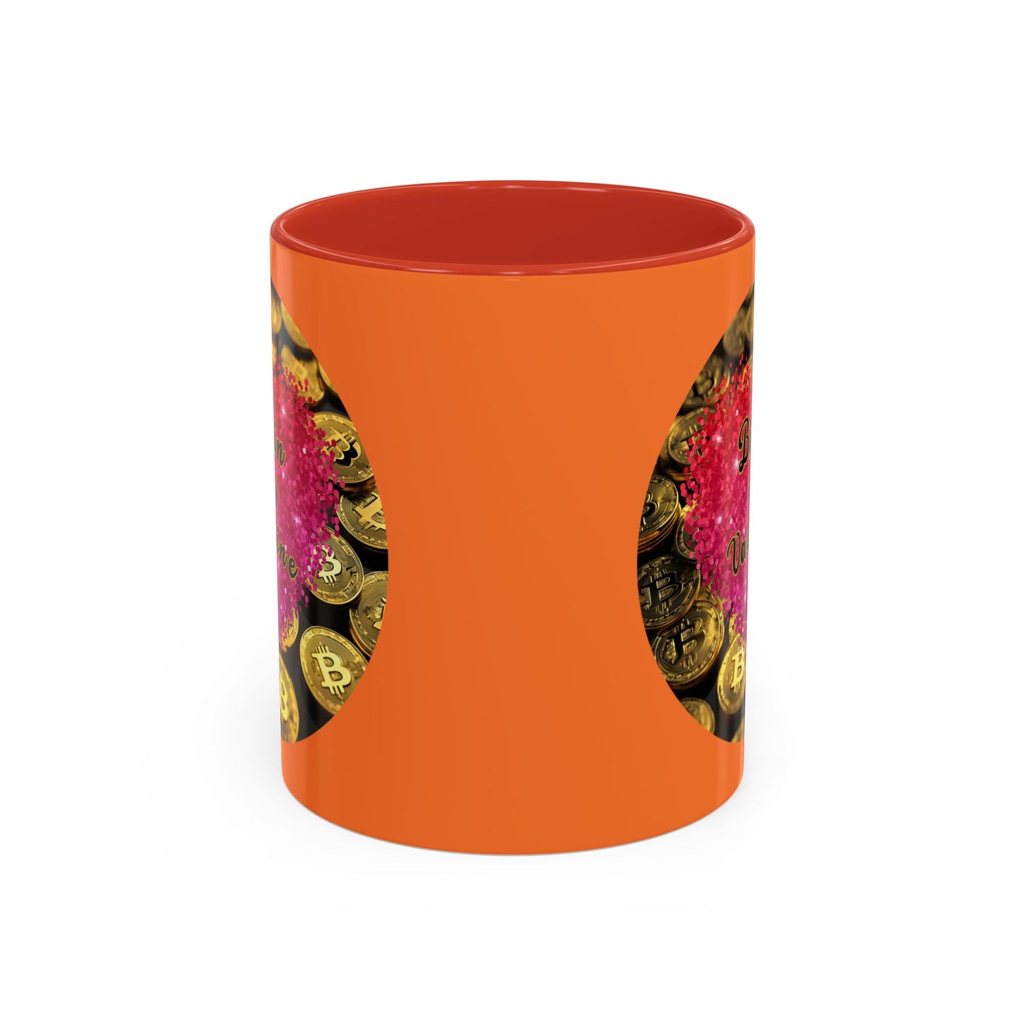 Bitcoin is My Valentine Orange Accent Mug by cypherpunkgear.com